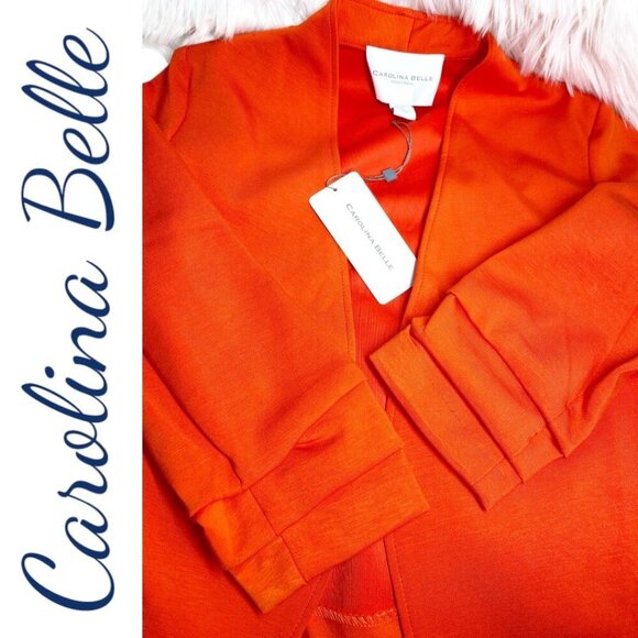 NWT CAROLINA BELLE OPEN BLAZER JACKED RUCHED 3/4 SLEEVES, SIZE XS - Picture 5 of 8